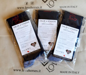 Calze LoveHorses blu cotone makò